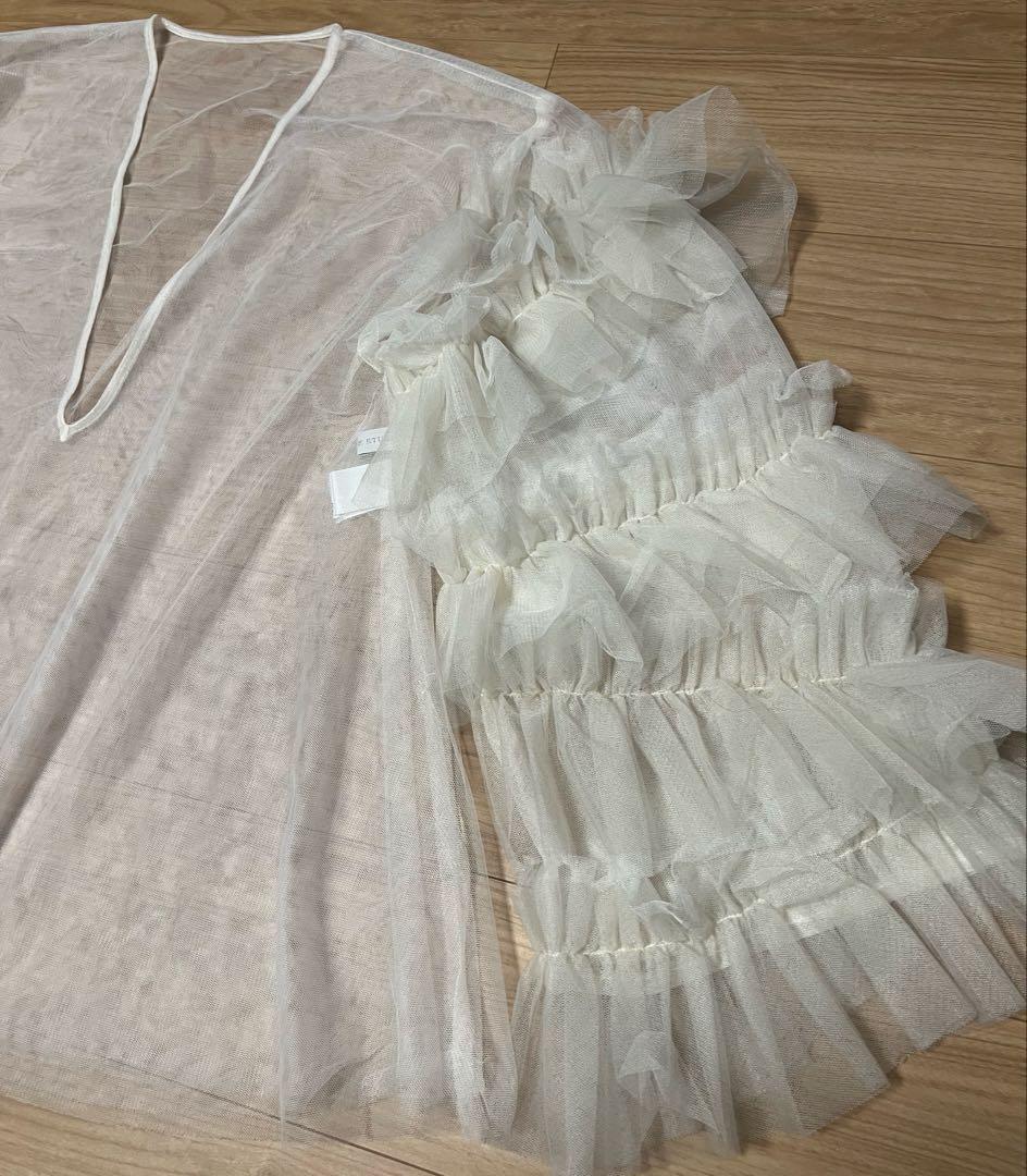 ボリュームチュールギャザーデザインTOPS