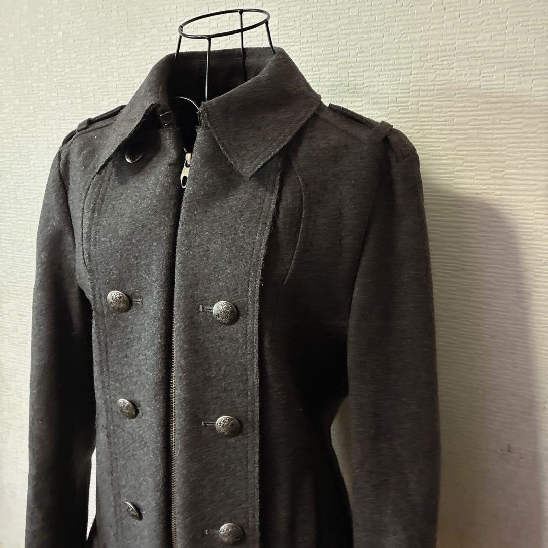 美品 PPFM ナポレオンジャケット M ブラック ウール混 ミリタリーコート