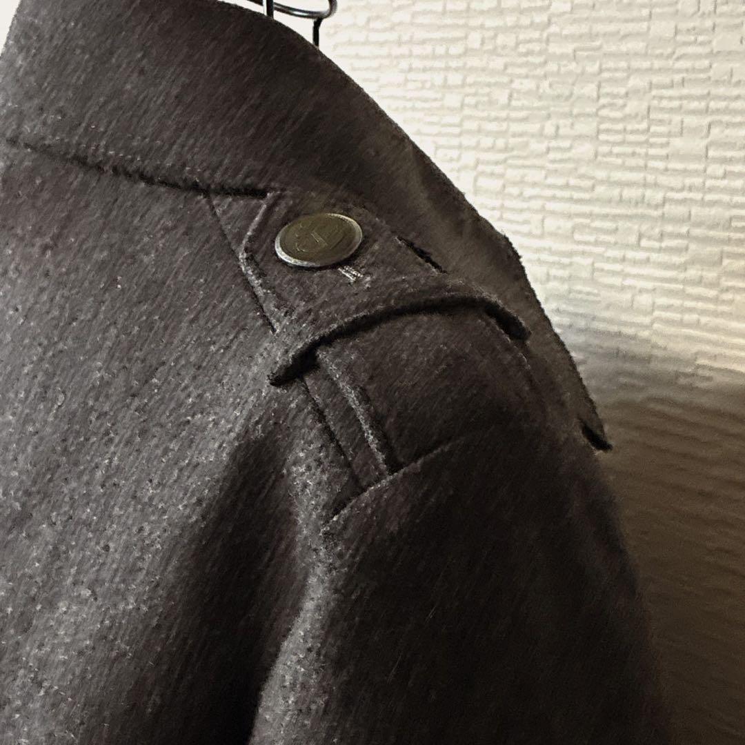 美品 PPFM ナポレオンジャケット M ブラック ウール混 ミリタリーコート