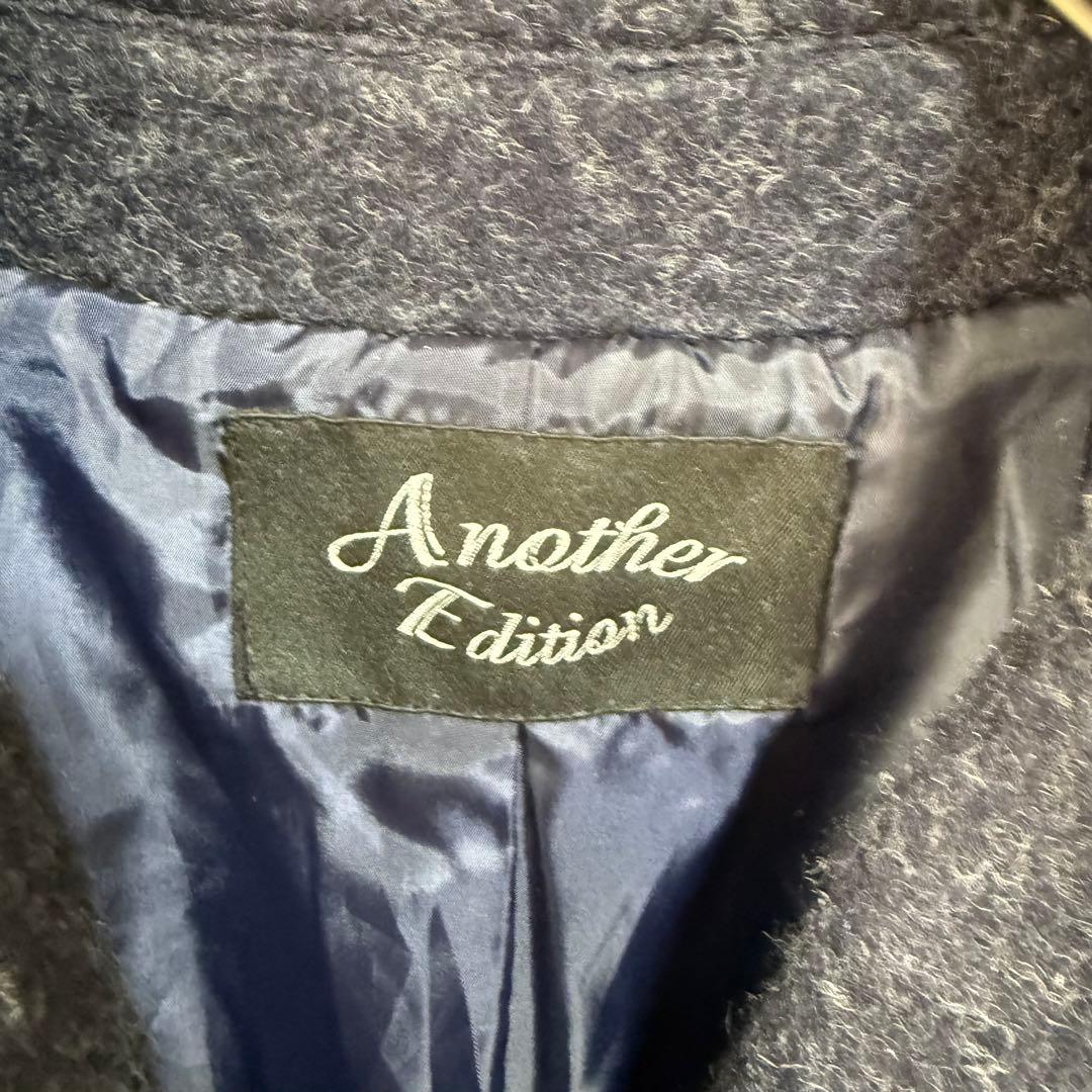 ユナイテッドアローズ　ウール混ダブルブレストシャギーコート　ネイビー