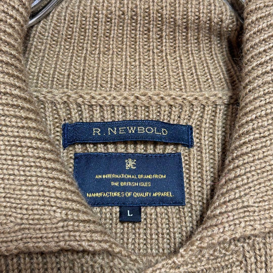 【極美品L ウール100%】ポールスミス　ニットジャケット　ローゲージ　キャメル