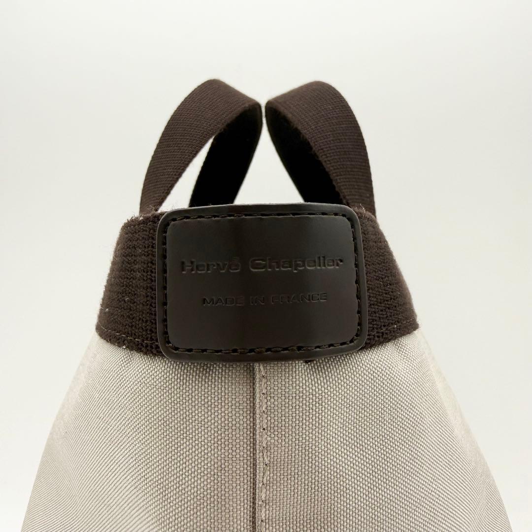 【極美品】エルベシャプリエ 707C ナイロン舟型トート M マスティック×モカ