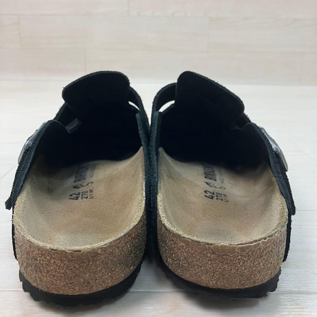 BIRKENSTOCK ボストン クロッグシューズ スエードレザー 黒 42