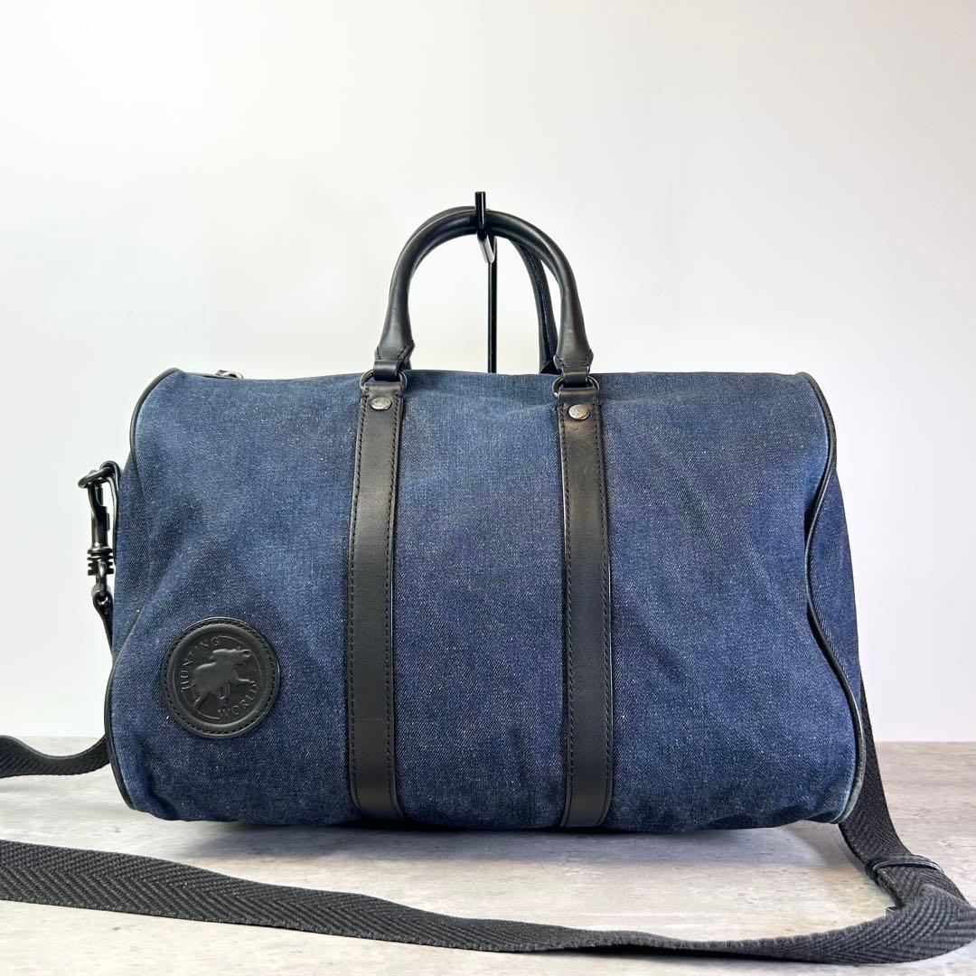 【良品】ハンティングワールド ミニボストン 2way デニム