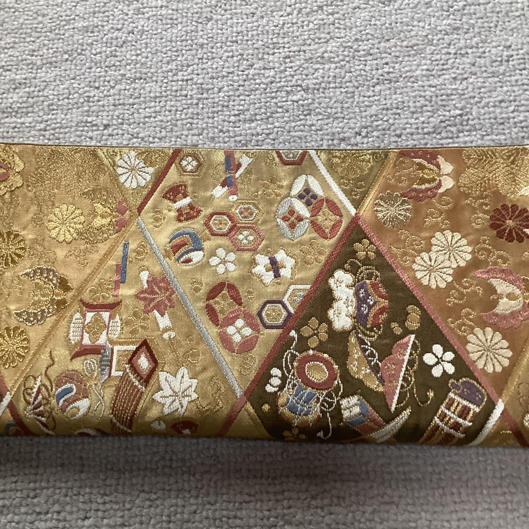 鈴乃屋　宝尽くし　高級六通袋帯　落ち着いた色味　結婚式　お正月　お祝い事に