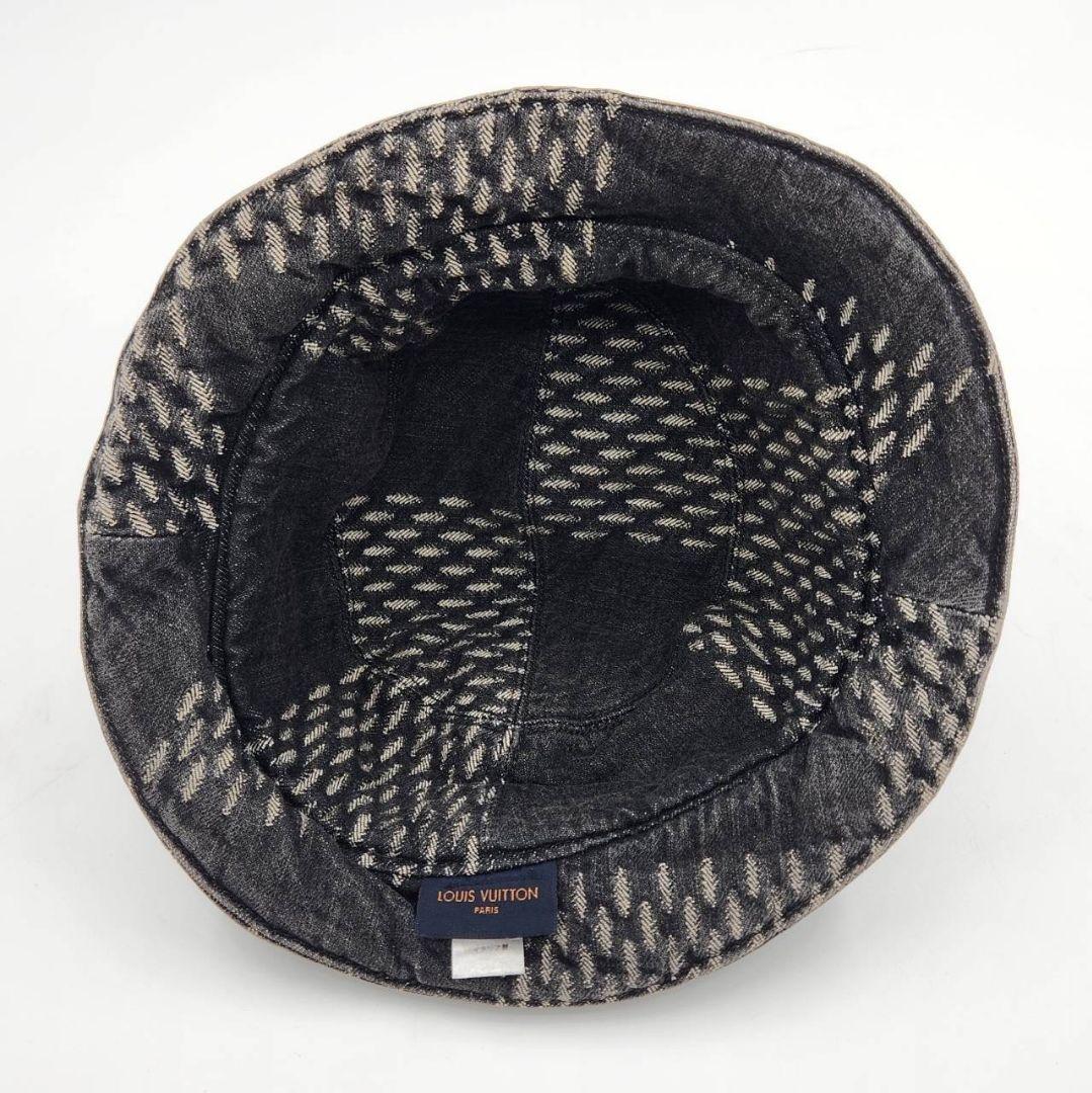 ✨美品✨　ルイヴィトン ボネ・ダミエ　バケットハット　デニム　ブラック　60