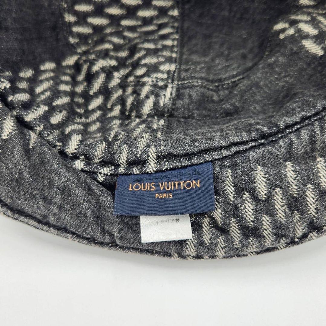 ✨美品✨　ルイヴィトン ボネ・ダミエ　バケットハット　デニム　ブラック　60