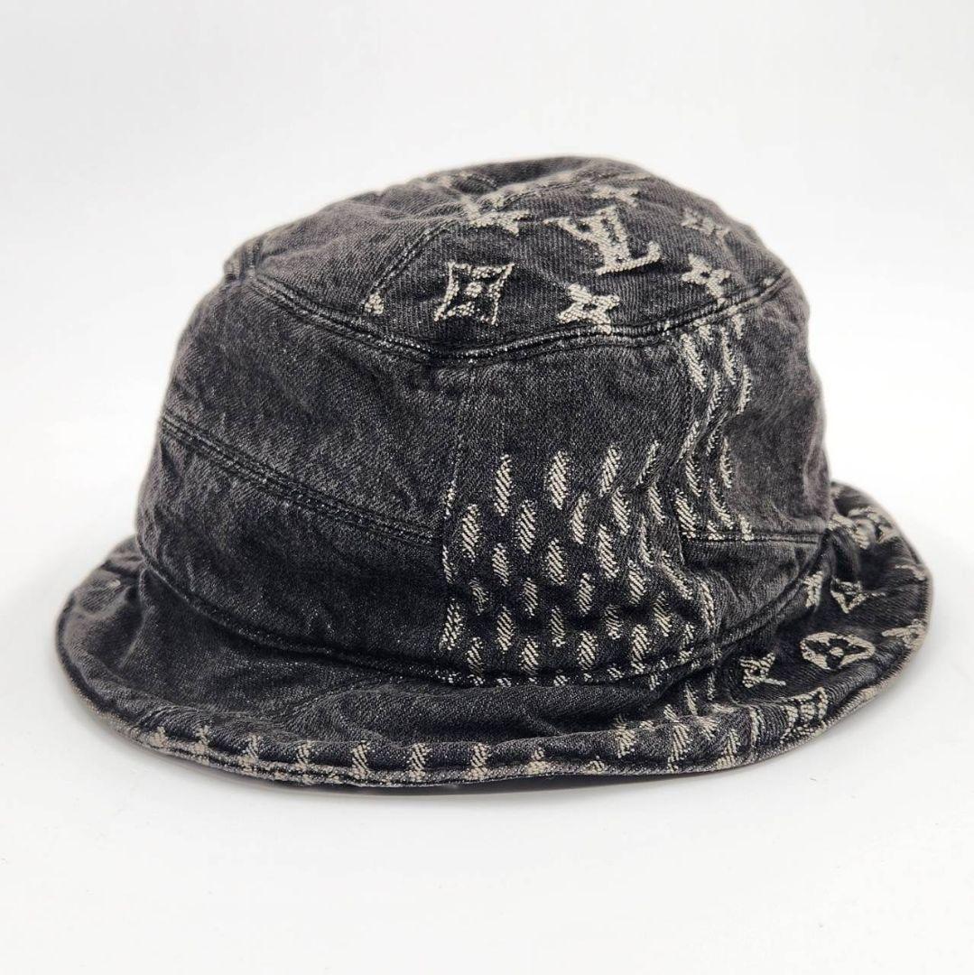 ✨美品✨　ルイヴィトン ボネ・ダミエ　バケットハット　デニム　ブラック　60