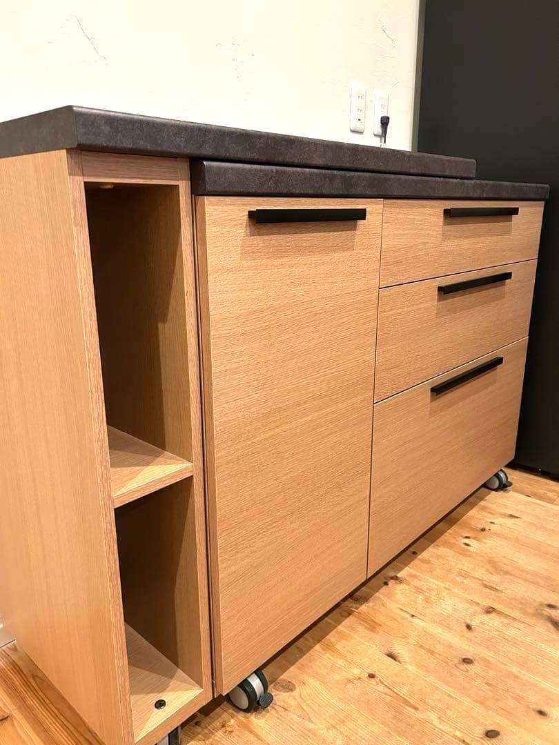 ハト嫁。　美品☆パモウナのエクステンションテーブル付きキッチンカウンター