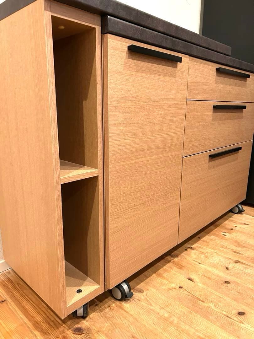 ハト嫁。　美品☆パモウナのエクステンションテーブル付きキッチンカウンター