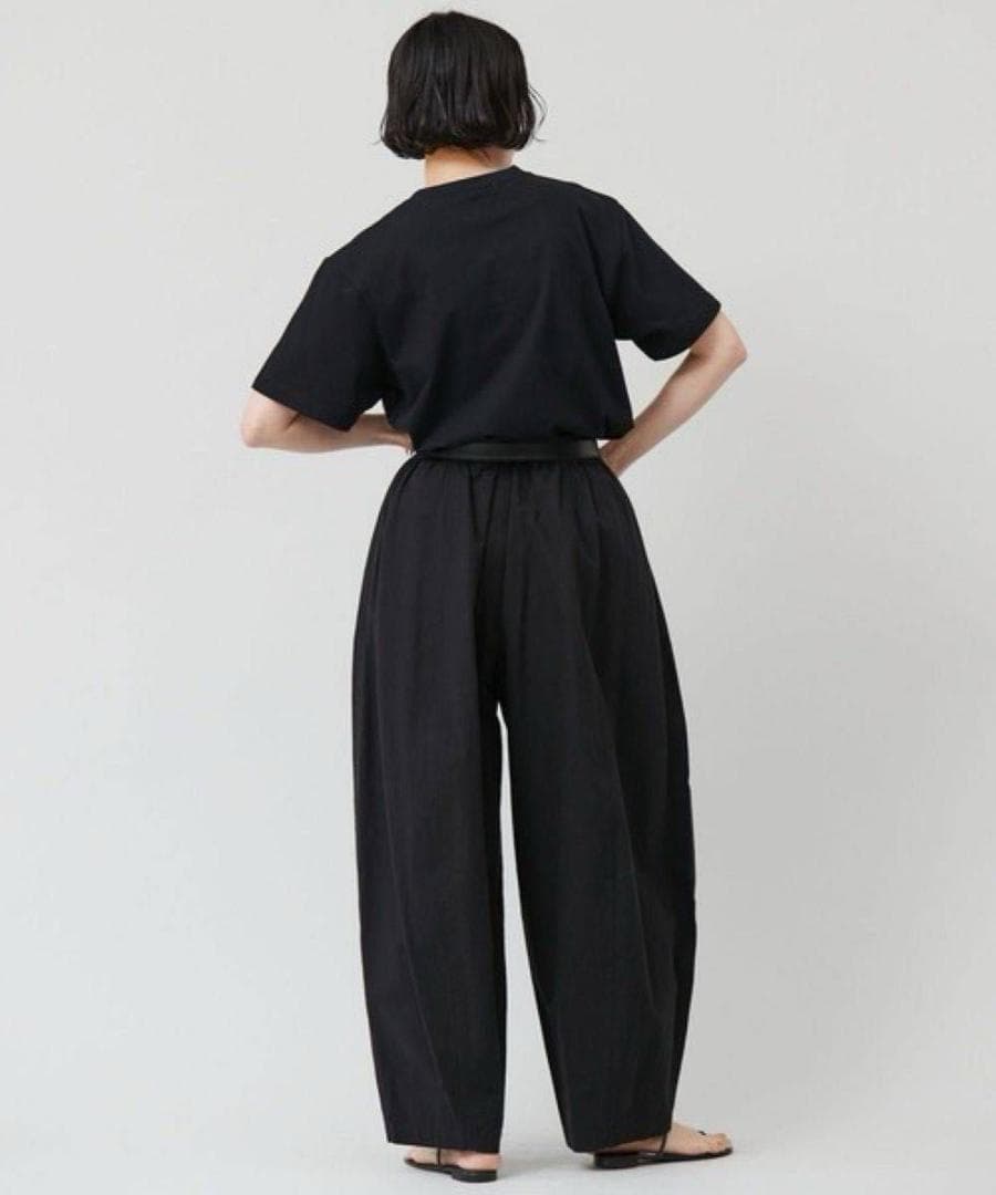 Curensology カレンソロジー　コットンリネンドロストパンツ　ブラック