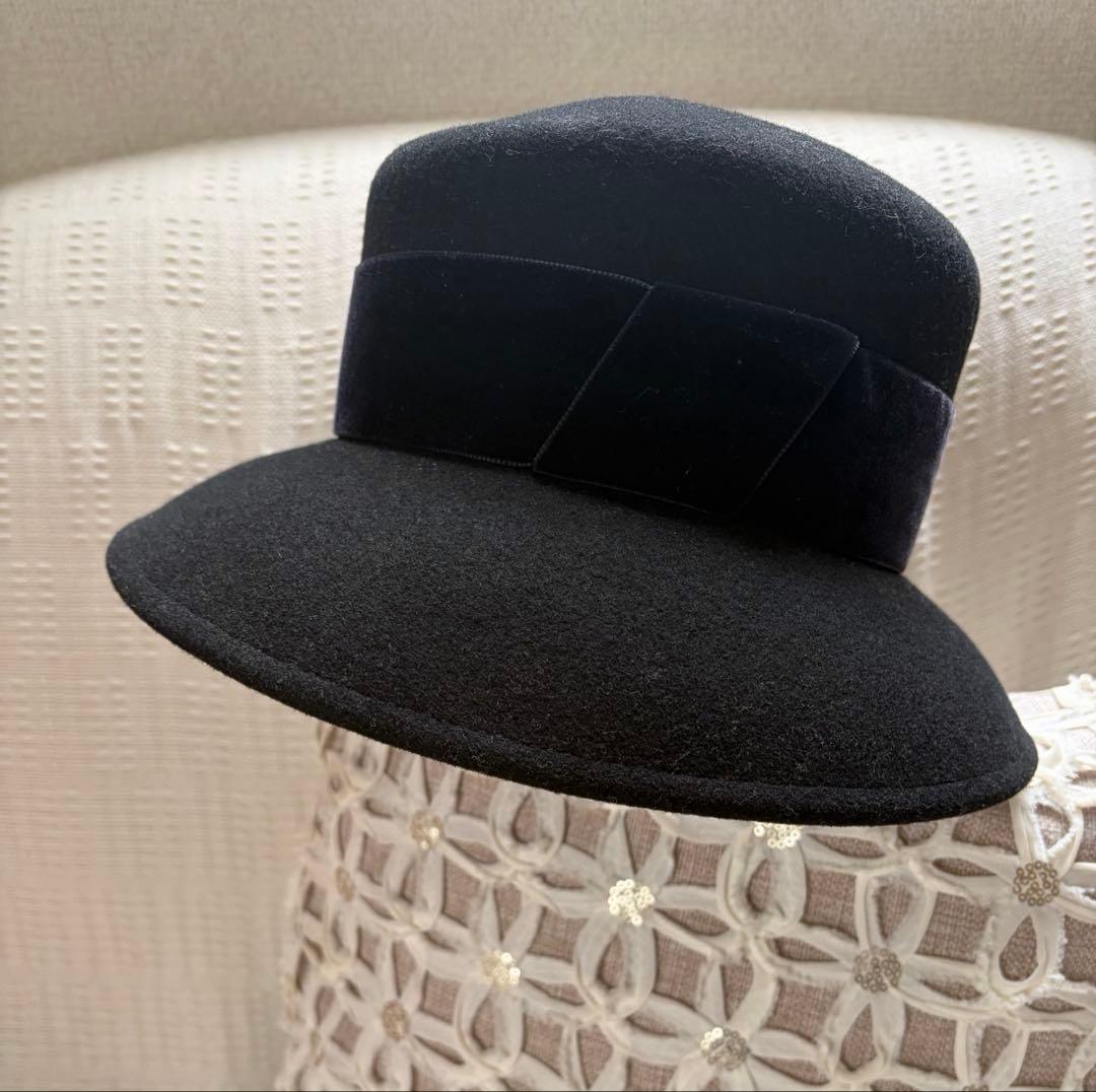 美品 パリ ギャラリーラファイエット購入 C.O.シャプリエ フェルト 帽子