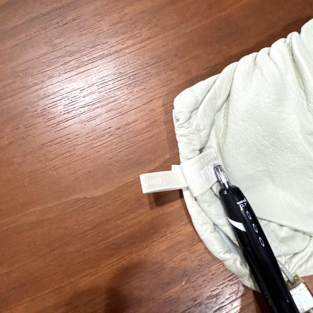 S MAX MARA ラムスキンレザーロンググローブ 本革 手袋 白 アイボリー