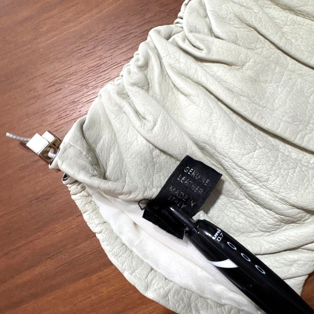 S MAX MARA ラムスキンレザーロンググローブ 本革 手袋 白 アイボリー