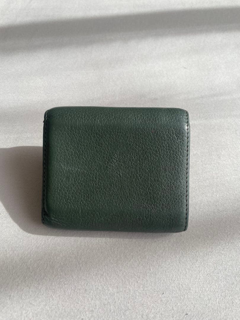 H*A様 LOEWE グリーン レザー 三つ折り財布