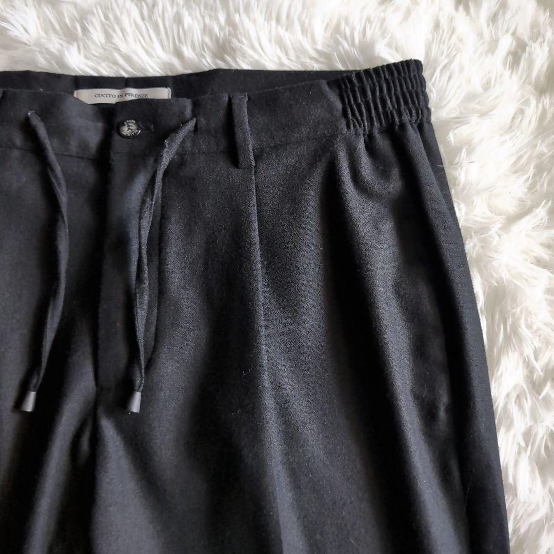 美品 ジャブスアルキヴィオ マサッチョ ウォッシャブル ウール パンツ ブラック