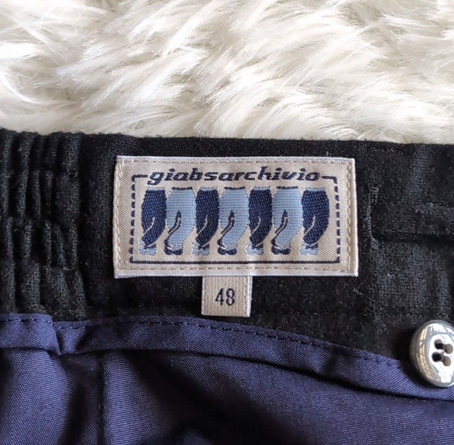 美品 ジャブスアルキヴィオ マサッチョ ウォッシャブル ウール パンツ ブラック