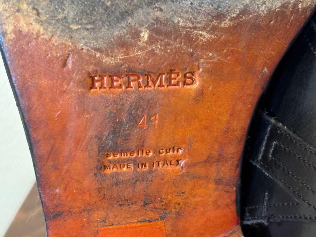 HERMES エルメス、クロスストラップブーツ