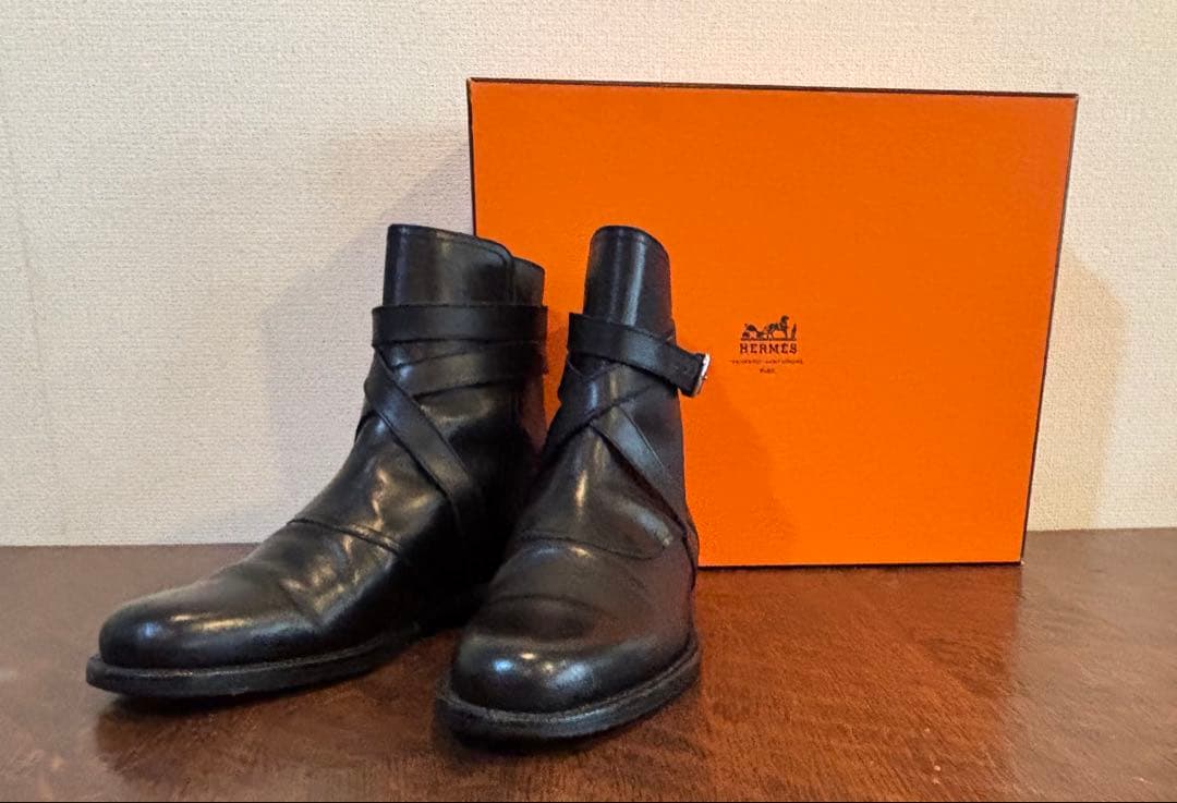 HERMES エルメス、クロスストラップブーツ