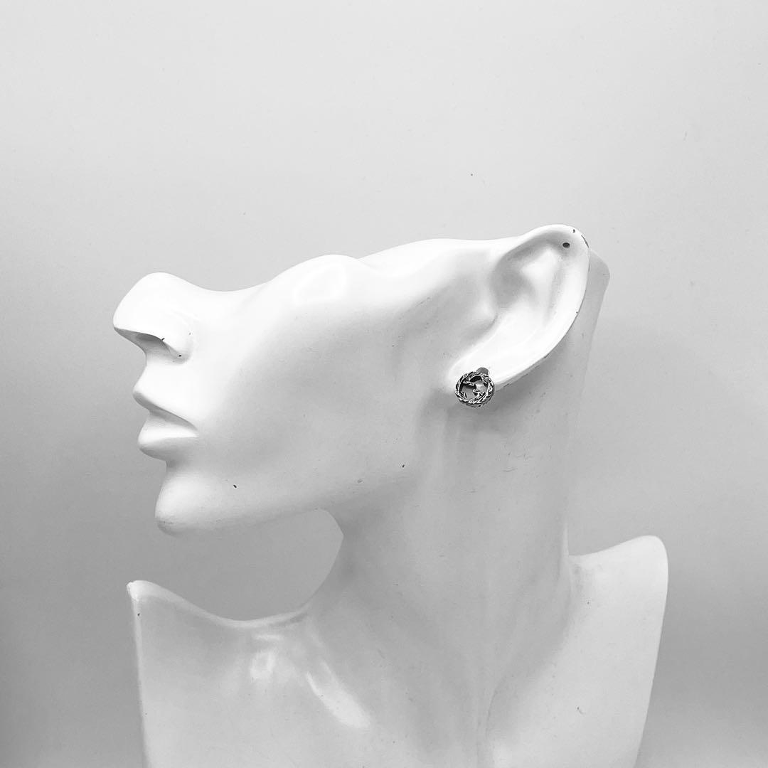 【新品】GUCCI ピアス　インターロッキングG 燻　片耳　アラベスク