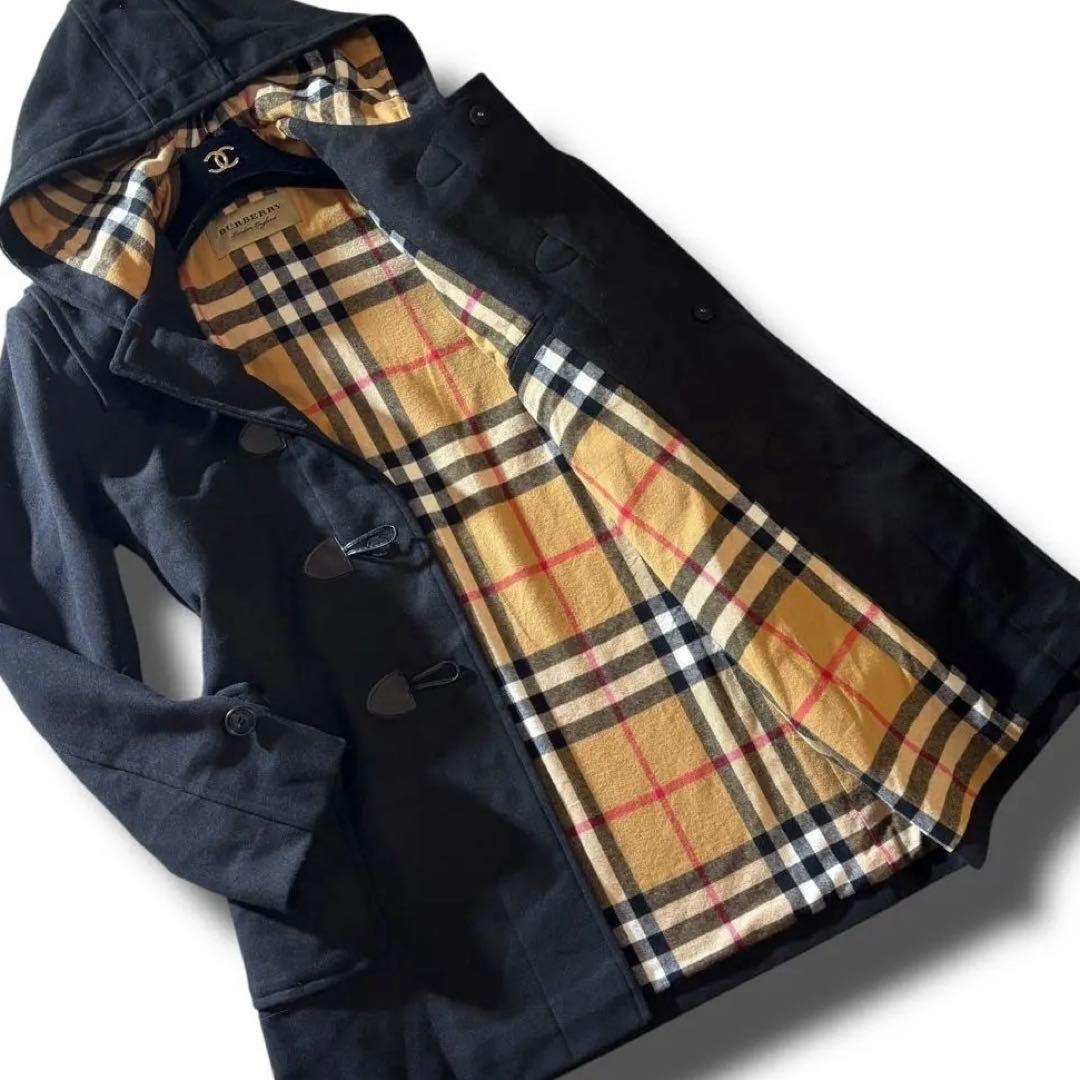 極美品✨バーバリー ダッフルコート カシミヤ メガチェック ブラック 近年モデル