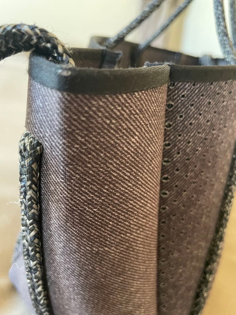 【美品】STATE OF ESCAPE トートバッグ グレー ブラックデニム