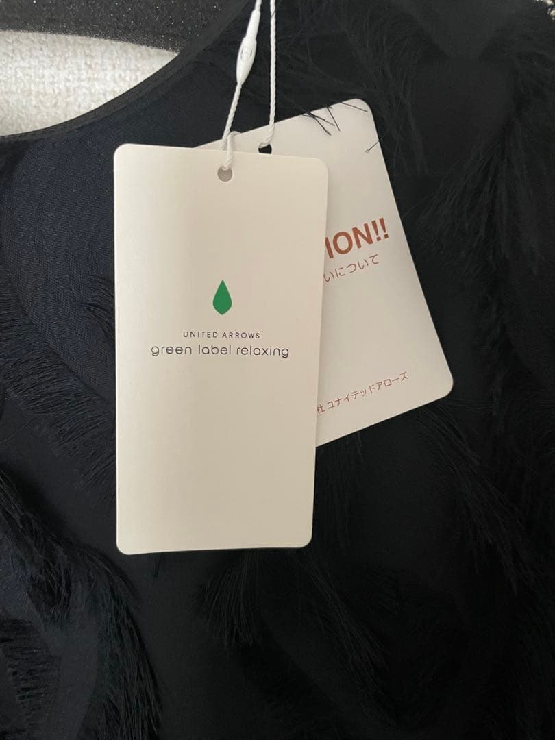 UNITED ARROWS フリンジ ジャカード ソデ　シアー　ワンピース