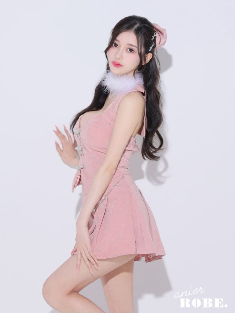 ローブドフルール　ビジューセットアップピンク