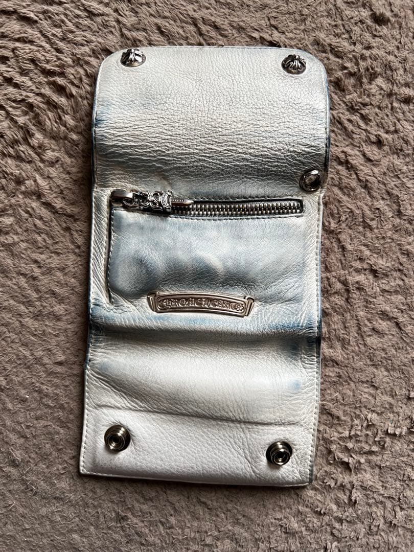 クロムハーツ ウェーブミニ クロスボールボタンレザーウォレット