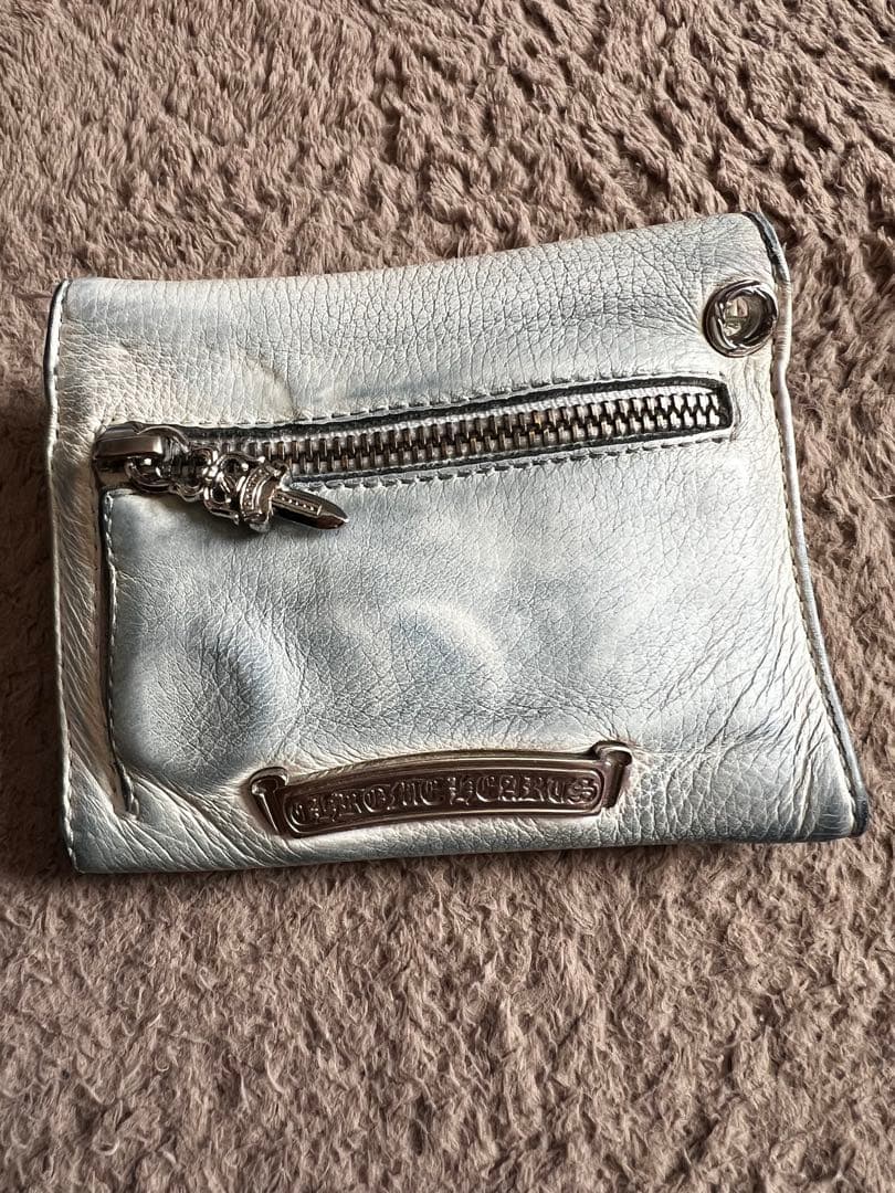 クロムハーツ ウェーブミニ クロスボールボタンレザーウォレット