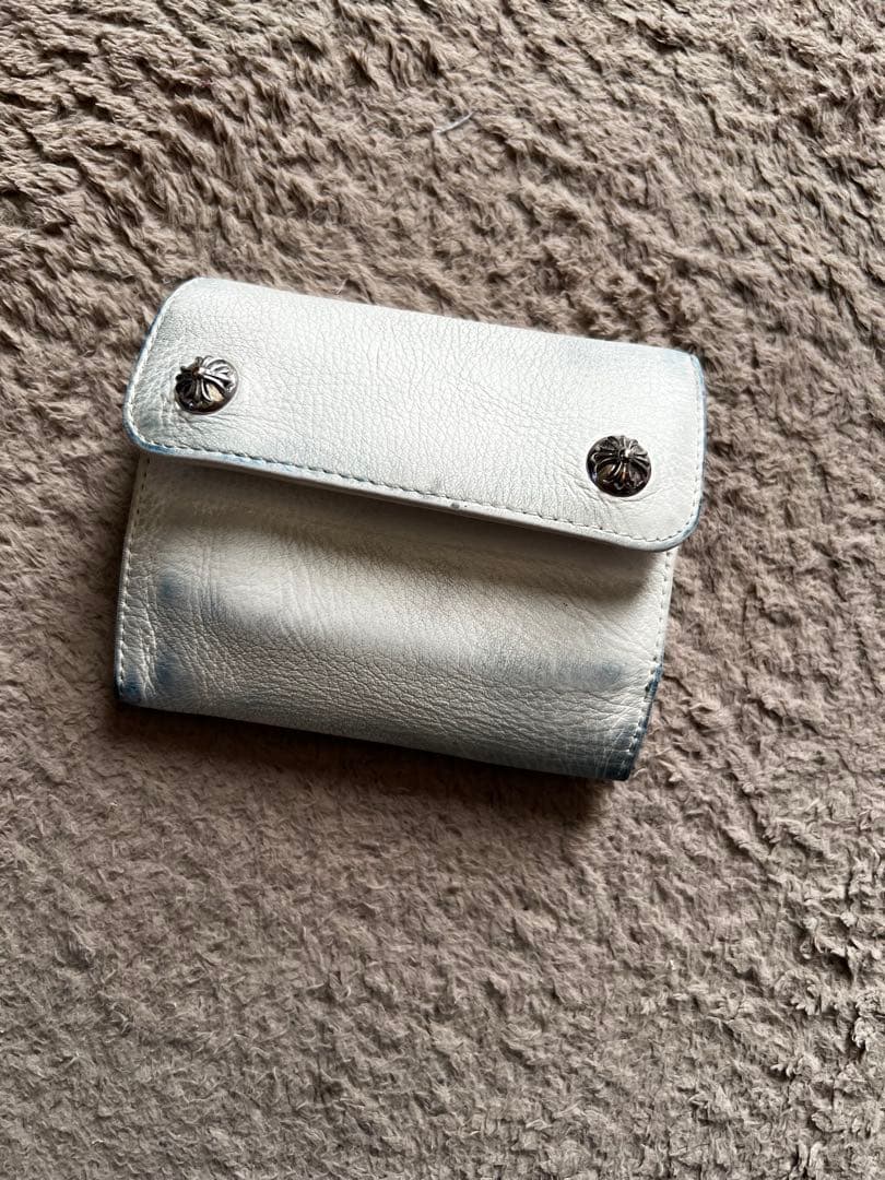 クロムハーツ ウェーブミニ クロスボールボタンレザーウォレット