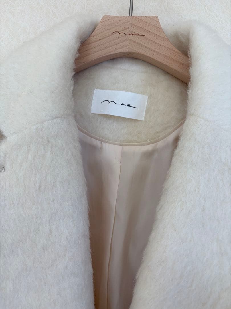 新品 nae. Wool Alpaca Shaggy Coat_Ivory