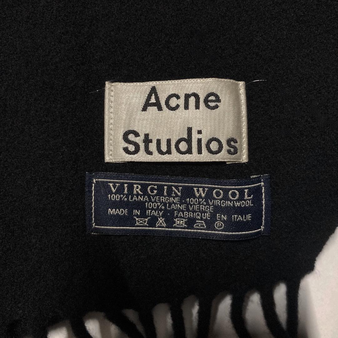 Acne Studios ウールマフラー ストール ブラック イタリア製 アクネ