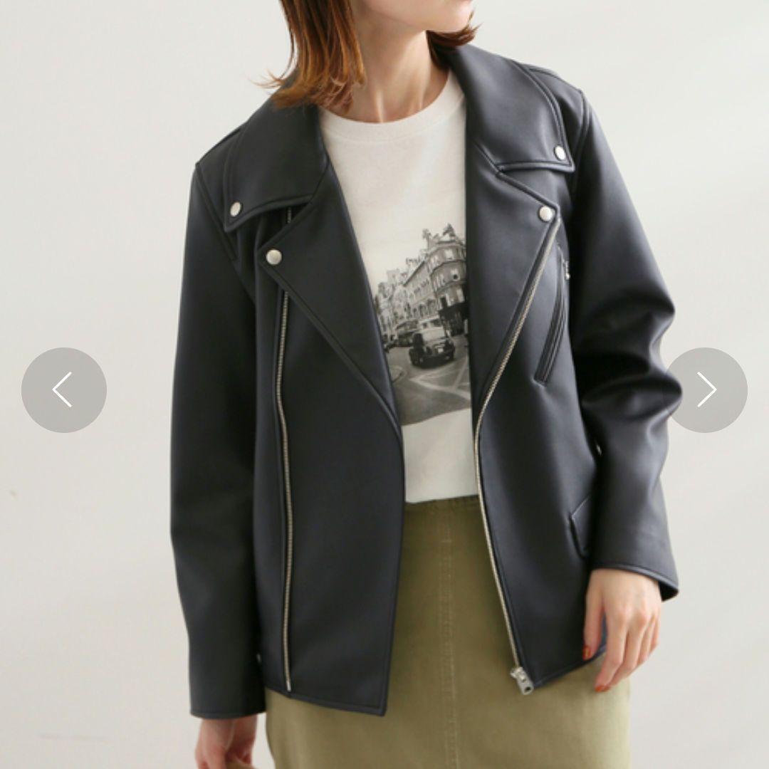 v*こ様 美品　スローブイエナ　L ラムレザー　ダブルライダースジャケット　ブラ