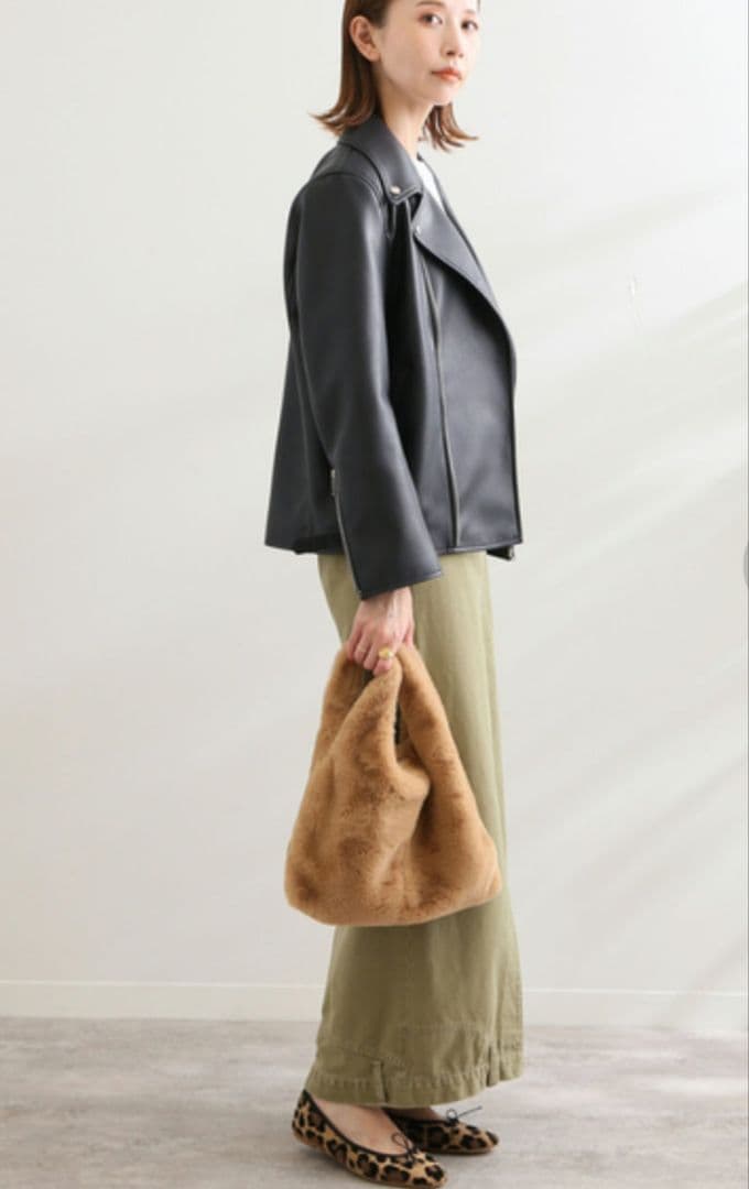 v*こ様 美品　スローブイエナ　L ラムレザー　ダブルライダースジャケット　ブラ