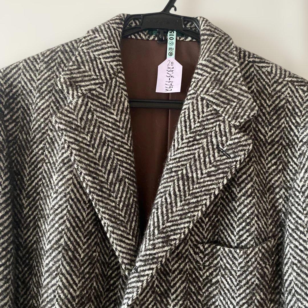 必見❗️メンズツイードコート‼️生地から選びオーダー‼️クリーニング済み!!