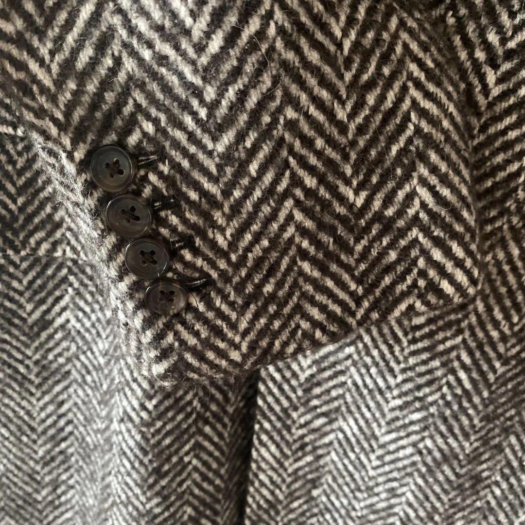 必見❗️メンズツイードコート‼️生地から選びオーダー‼️クリーニング済み!!