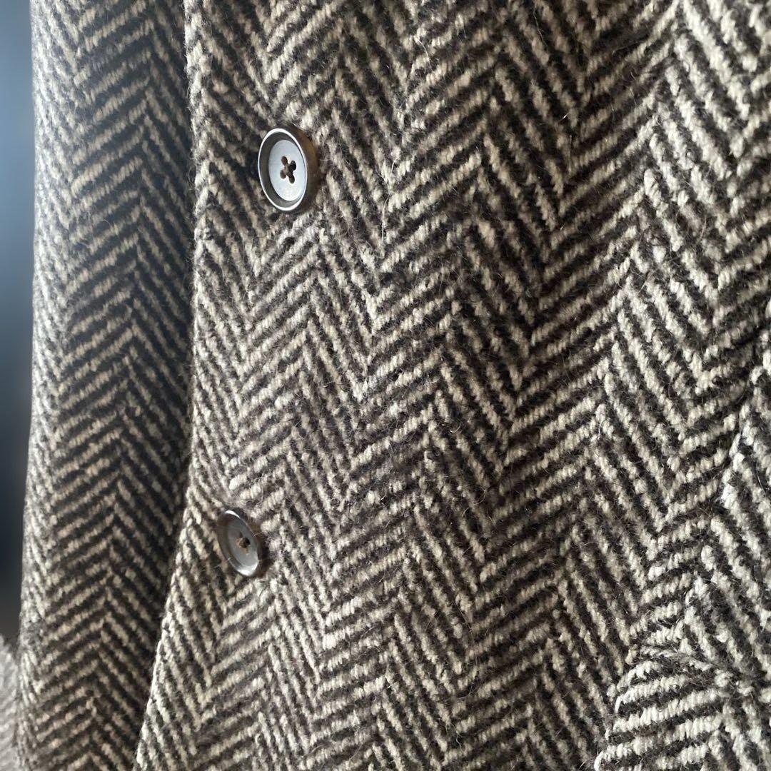 必見❗️メンズツイードコート‼️生地から選びオーダー‼️クリーニング済み!!