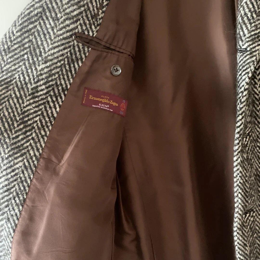 必見❗️メンズツイードコート‼️生地から選びオーダー‼️クリーニング済み!!