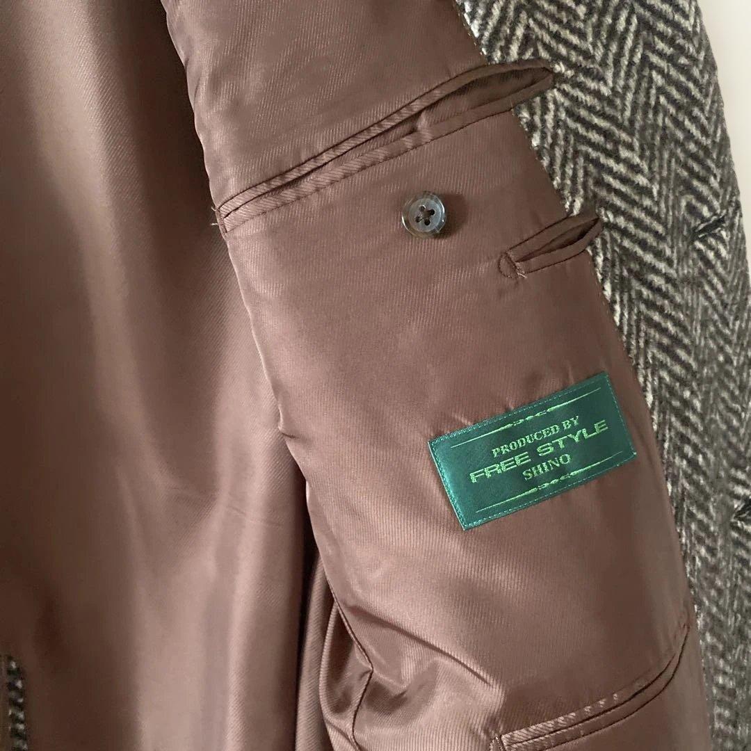 必見❗️メンズツイードコート‼️生地から選びオーダー‼️クリーニング済み!!