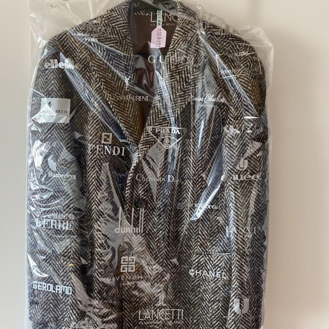 必見❗️メンズツイードコート‼️生地から選びオーダー‼️クリーニング済み!!