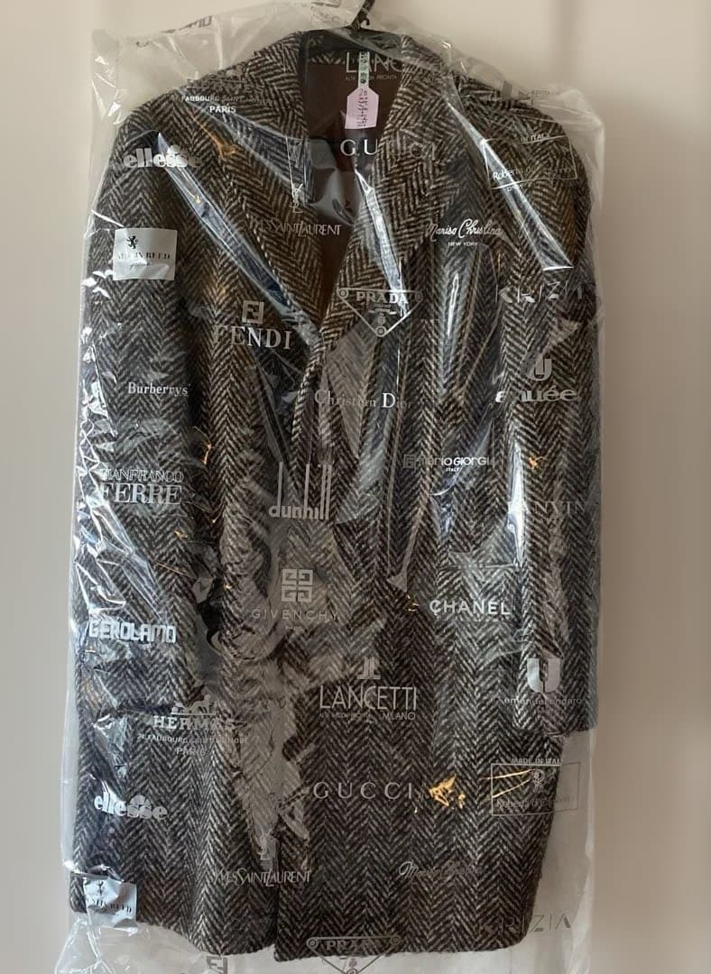 必見❗️メンズツイードコート‼️生地から選びオーダー‼️クリーニング済み!!