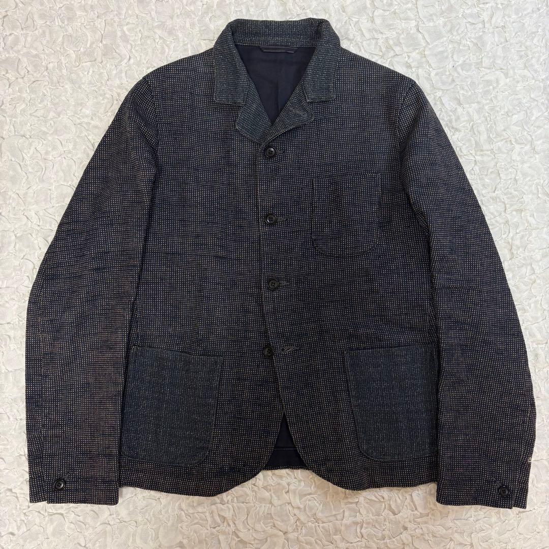美品 45r コットンツイードのジャケット インディゴ