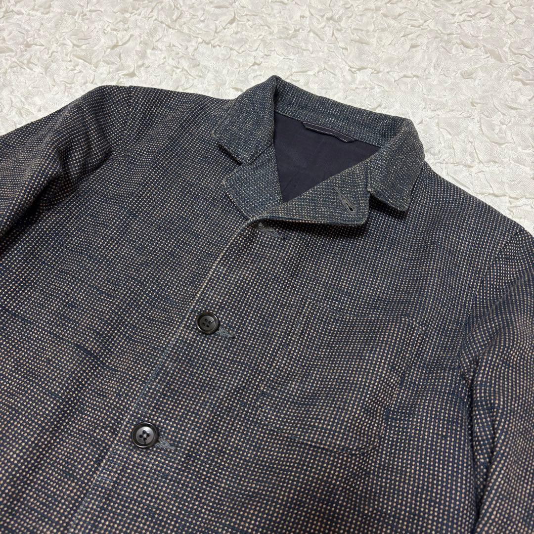 美品 45r コットンツイードのジャケット インディゴ