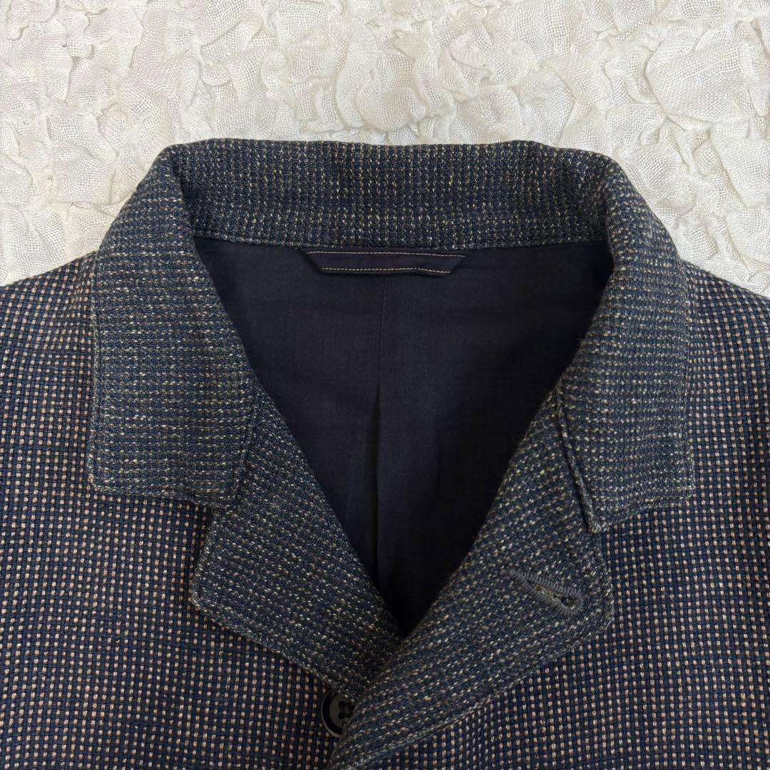 美品 45r コットンツイードのジャケット インディゴ