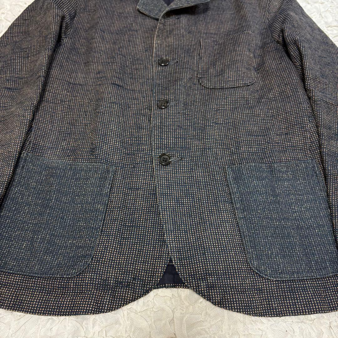 美品 45r コットンツイードのジャケット インディゴ