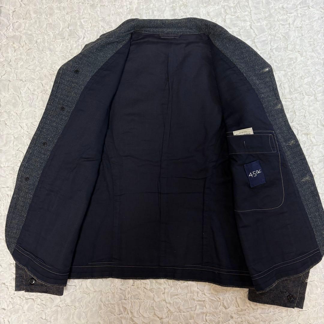 美品 45r コットンツイードのジャケット インディゴ