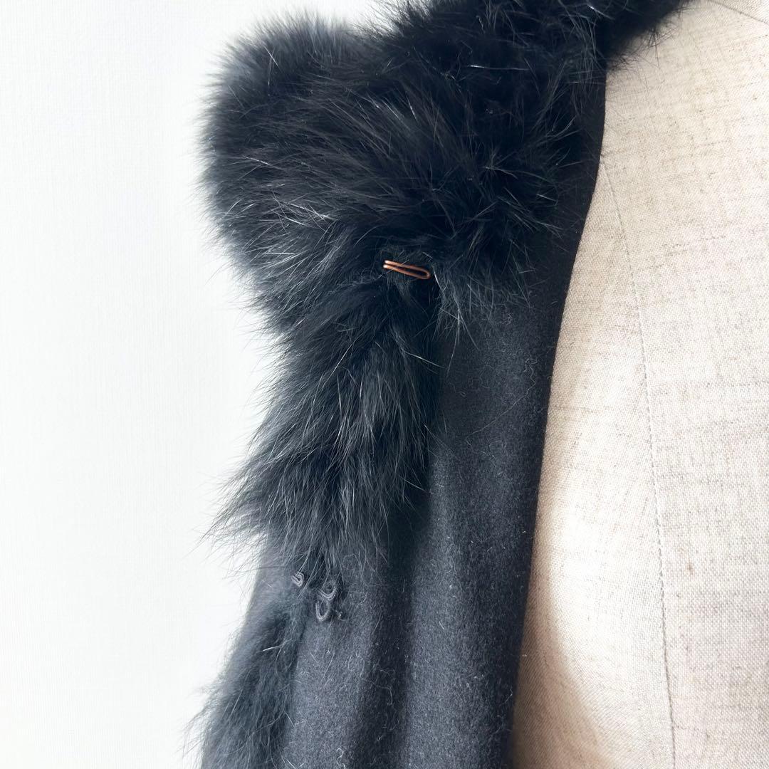 ダーマコレクション　ポンチョ　ケープコート　ブラック　カシミヤ100%