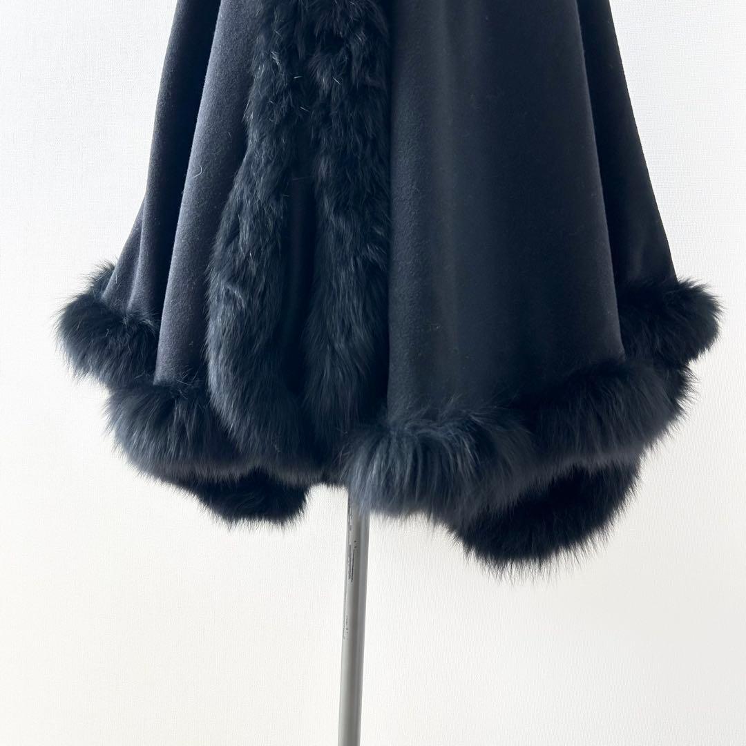 ダーマコレクション　ポンチョ　ケープコート　ブラック　カシミヤ100%