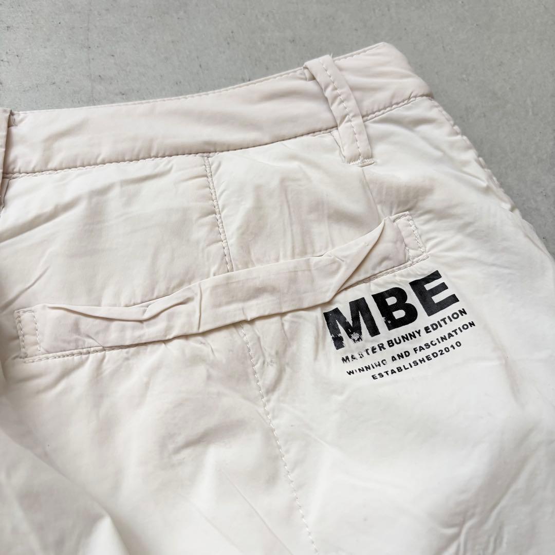 MASTER BUNNY EDITION 蓄熱裏地 中綿ロングパンツ ロゴ 白